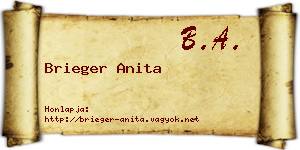Brieger Anita névjegykártya